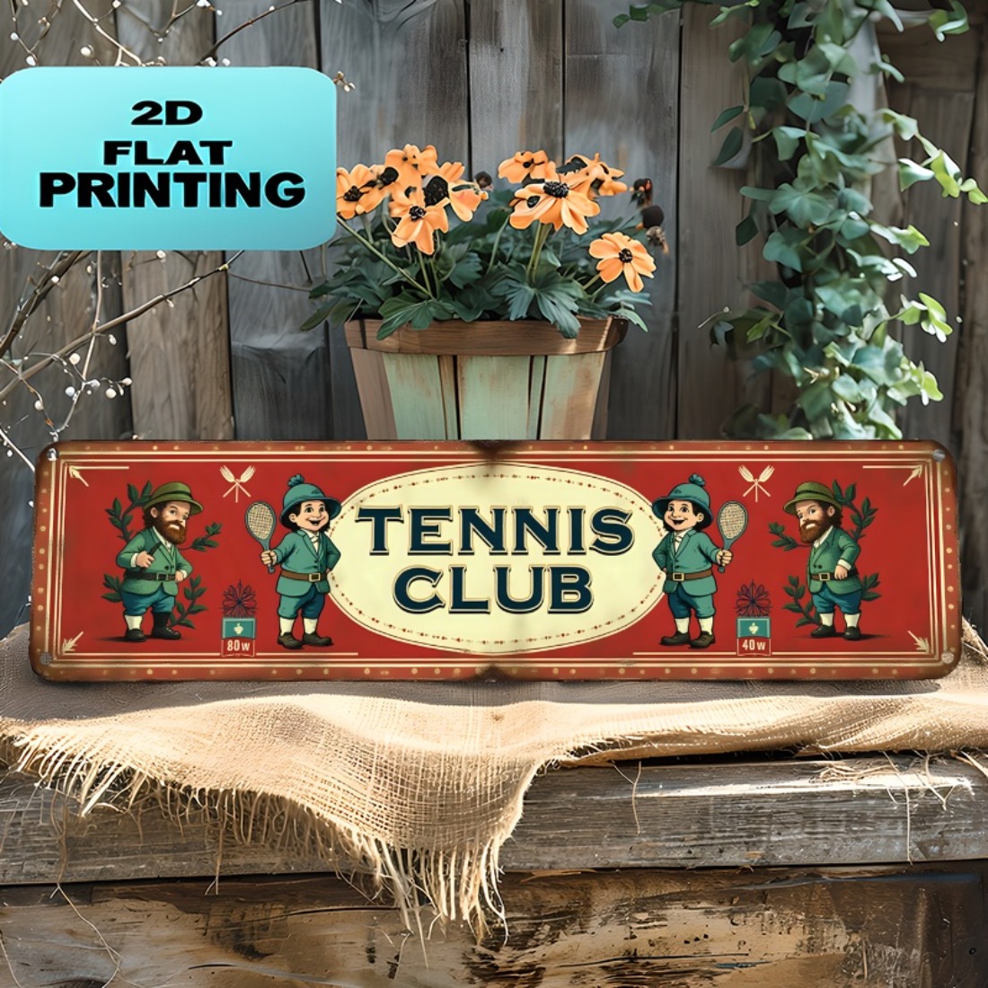 Tennis Club Vintage Metal Wall - Badminton Quotes review and price
