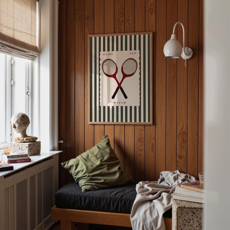 Retro Tennis Racket Wall Art P - Badminton Quotes review and price